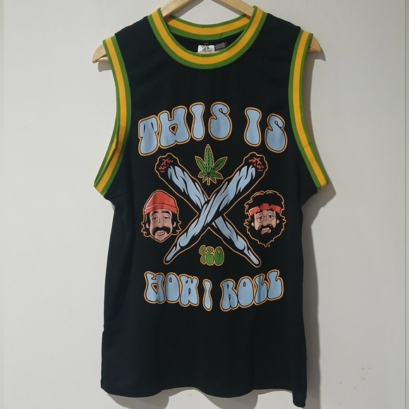 Cheech & Chong (This is How I Roll 420) Basketball Jersey Men's Size: S - Picture 1 of 5